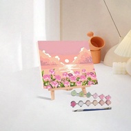 1 bộ tranh tô màu theo'số hình hoa dành cho người mới bắt đầu, tranh vải canvas 20x20 dài hoặc 30x30