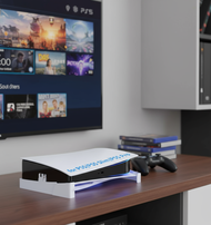 Horizontal Stand for PS5/PS5 SLIM/PS5 PRO, Playstation 5 Disc & Digital Edition Console, White PS5 A