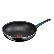 Tefal Enamel Graphic Mosaic Nonstick Wok Pan (28cm) Dishwasher Oven Safe No PFOA Thermo-Spot Heat Indicator Black