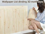 Wallpaper Dinding 3D/ Wallfoam Motif Kayu