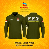 KAOS POLO PPS PANITIA PEMILIHAN SUARA BISA CUSTOM NAMA LENGAN PANJANG / POLO KERAH PPS / KAOS PPS / 