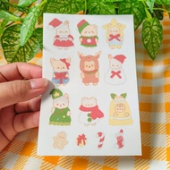 Sylvanian Families Christmas Waterproof Vinyl Sticker Sheet | moebeansu