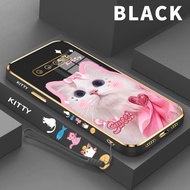 Case Gold Plating Casing hp for Case hp for Samsung S10 Plus S9 Plus Case hp for Samsung S10+ S9+ S10Plus samaung S9Plus SamsungS10 SamsungS10+ SamsungS9+ Cute Bow Tie Cat Camera Protection Soft Cassing Sweet
