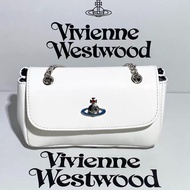 Vivienne Westwood EMMA Mini Shoulder Bag 羊皮 白色 彩章土星手提袋 單肩袋 斜咩袋 鏈條袋
