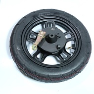 Front ebike rim with assembly for tire size 14X2.50 tubeless type, drum brake, 10mm axle size,  high quality and  black metal steel, commonly use for kuda, romai, kite, kuruma and many more brand or model in the market, universal version
