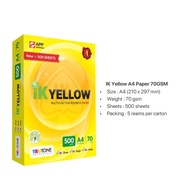 IK YELLOW A4 PAPER 70/80GSM(500 SHEET)