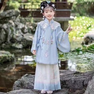 汉服女童2026新明制超仙夏簪花古装云肩明制长袖新中式Chinese Traditional Hanfu Child Clothing Kids Boy Performance Costume Gir