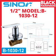 BLACK HARDWARE SINOR Cock Stopcock Valve Concealed Shower Tap Valve Brass Stop Valve Shower Water He