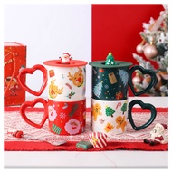 Christmas Mug Gift Box Packaging Christmas Gift for Kids Friends Family Ceramic Cartoon Mug with Spoon Mug Partner Gift Christmas Decoration New Gift