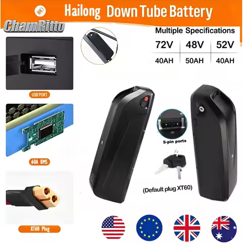 36V Rechargeable 48V Electric Bike 52v Battery 60V Hailong 72V 20/23/24/25/30ah/35/40/50/60ah 3000w 