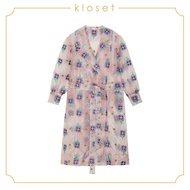 KLOSET Embroidered Organza Trench Coat (SH18-T014) เสื้อโค้ทผ้าแก้วปักลาย พร้อมสายผูก
