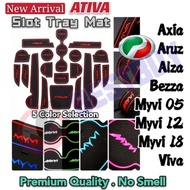 -Karpet Slot Kereta- 1 full set PERODUA car slot mat ATIVA ARUZ VIVA interior MYVI new LAGI AXIA ALZ