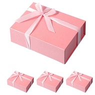 1pc Pink Gift Box, 9in X 6.7in X 2.8in Magnetic Closure Rectangular Collapsible Gift Box With Lid, M