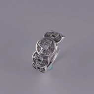 cicin lelaki cincin lelaki Five Emperor Copper Coin Ring Male Thai Silver Ancient Coin Ring Retro Op