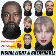 Celebrity Series - 3D Full Face Mask Drake/Kanye/Lil Uzi Vert Simulation Character Funny Headgear fo