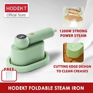 HODEKT Steam Iron 2 in 1 LED Display Steamer Garment Foldable Handheld Flat Iron 1200W Steam Mini Heating Steamer Portable Travel