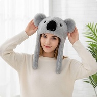 [szlztmy2mg] Fuzzy Koala Earflap Hat Warm Koala Fuzzy Hat Soft Creature Character Cap Windproof Wint