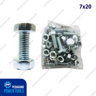 JP Bolt Nut M7 x 20 mm Contents 25 pcs White Key 11 Hexagon Screws BM 7x20 Bolt and Nut