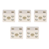 allinit Ceramic Wiring Terminal Block 5Pcs Wire Connector 2 Position 5 Hole 10A 250V Blocks