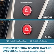 TOMBOL WHITE Hazard Triangle Sticker Replacement for Universal Hazard Emergency Buttons for All Car 