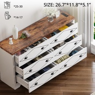 6 Drawers Dresser For Bedroom, Wood Dressers & Chest Of Drawers With Charging Station, Storage Cabin