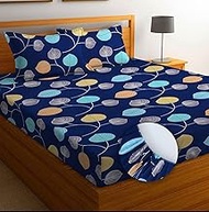 BSB HOME Premium Cotton All Round Elastic Fitted Bedsheets with 2 Pillow Covers | Double Bed with Lo