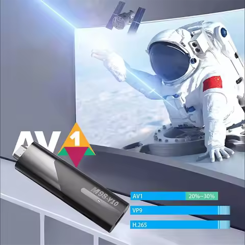 T09C-M98 Y10 Smart TV Stick Android 13 BT 5.0 ATV Allwinner H618 2.4G 5G Dual Wifi HDR10 6K Media Pl