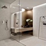 一字型玻璃門淋浴房隔斷貼膜洗澡無框浴屏衛生間浴室家用簡易乾濕