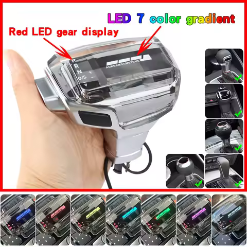 LED Crystal Gear Shift Knob For Audi A6 C7 A3 8p 8v A7 Q3 RS S3 S4 S5 RS3 RS4 Gearbox Handle gear le