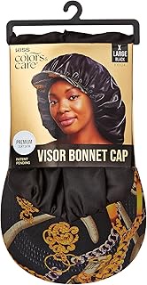 KISS Colors & Care Premium Silky Satin Fashion Visor Bonnet Cap, Patent Pending Hybrid Design, Doubl