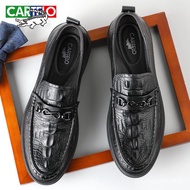 Get KY/ Cartelo Crocodile(CARTELO)Crocodile Pattern Men's Leather Shoes Breathable One Pedal Lazy Do