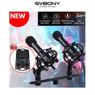Svbony SVMic M1 Pair 3D Stereo Microphone Condenser Instrument 22mm Cardioid 100Hz/12db Music Church