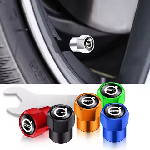 4pcs Car Wheel Tire Valve Caps Tyre Stem Covers Airdust Waterproof for Volvo V50 S60L XC60 S40 XC90 
