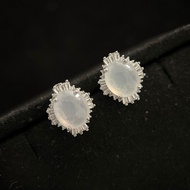 Icy White Jade Earring in S925 setting, EIL4