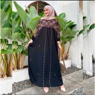 Gamis Kaftan Safira Jumbo Ld 170 Busui Rayon Premium Latest Contemporary / Gamis Lowo daily By Batik