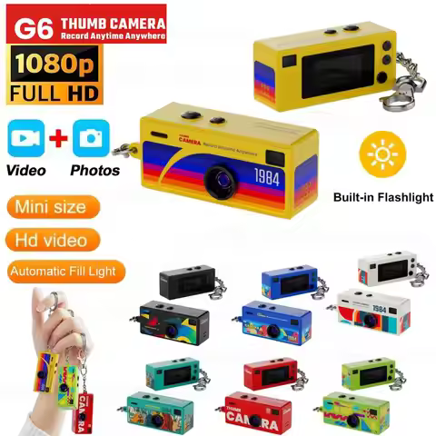 Digital Thumb Camera 0.96 Inch Keychain Camera Retro Support Memory Card 1080P Mini Camcorder Video