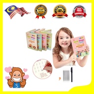 🔥HOT BOOKS🔥4 Books Of Children's Magic Books, Reusable 3D Calligraphy Copybooks, English Number Lett