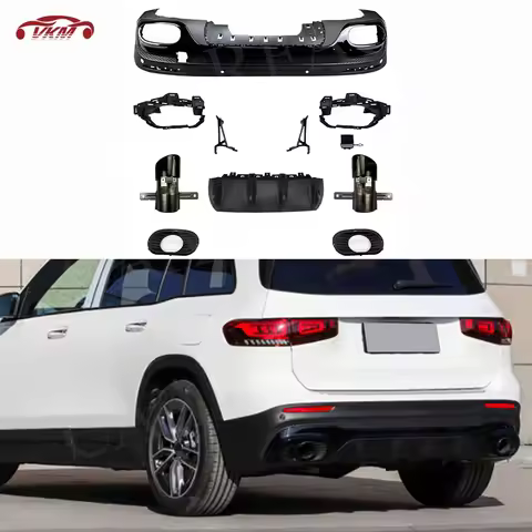 Car Rear Lip Diffuser Spoiler Exhaust Tips Bumper Guard for Mercedes Benz GLB X247 GLB180 200 GLB35 