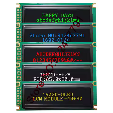 16x2 COB OLED Character Display 3.3-5V SPI Serial Parallel Port Driver WS0010 Scandinavian European 