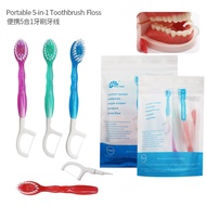 1Pack Portable 5-in-1 toothbrush dental floss 12/26pcs for oral cleaning disposable toothbrush for a