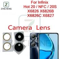 For Infinix Hot 20 NFC 20S X6826 X6826B X6826C X6827 Camera Rear Glass Lens Cover With Sticker
