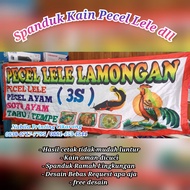 Spanduk Kain Pecel lele \ Lamongan \ Soto Lamongan \ Sari Laut \ Lalapan \ Seafood \ Sate \ Nasi Gor