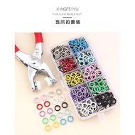 Ready Stock Five Claw Button Suit – DIY Metal Snap Set with Hand Press Tool and Storage Box for Clot