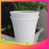 Beautiful white double-layer rattan flower pot giadungre99
