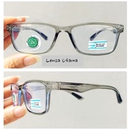 KACAMATA MINUS LENSA ANTI RADIASI (BLUERAY) KACAMATA RABUN JAUH PRIA WANITA SPORTY (TERLARIS OPTIK)