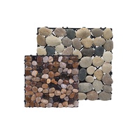 Natural Real Stone Interlocking Floor Deck Tiles 4pcs-Set, Indoor Outdoor Use Pebble Waterproof Pati