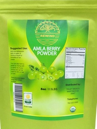Amla Organic Powder Indian Gooseberry Powder (Amalaki) Foil Resealable Bag - 100% Raw Pure - By Rewi