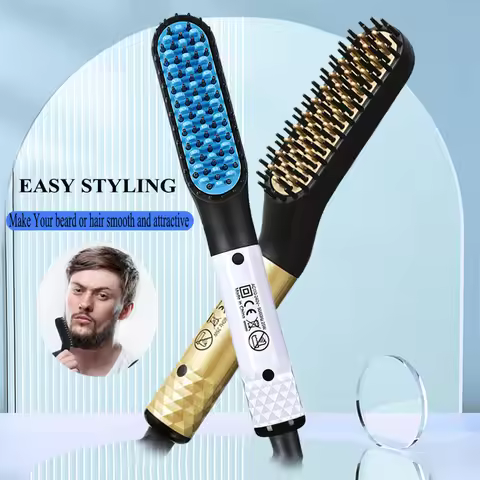 Hair Straightener Multifunctional Professional For Men Beard Straightener Brush Grooming Hot Comb Be