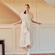 lookbookpetite eclair dress (adult) cream ribbon เดรสยาว สีครีม