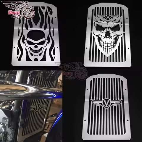 Motorcycle Steel Radiator Cover Bezel Grille Guard Protector For KAWASAKI Vulcan VN900 Classic LT 90
